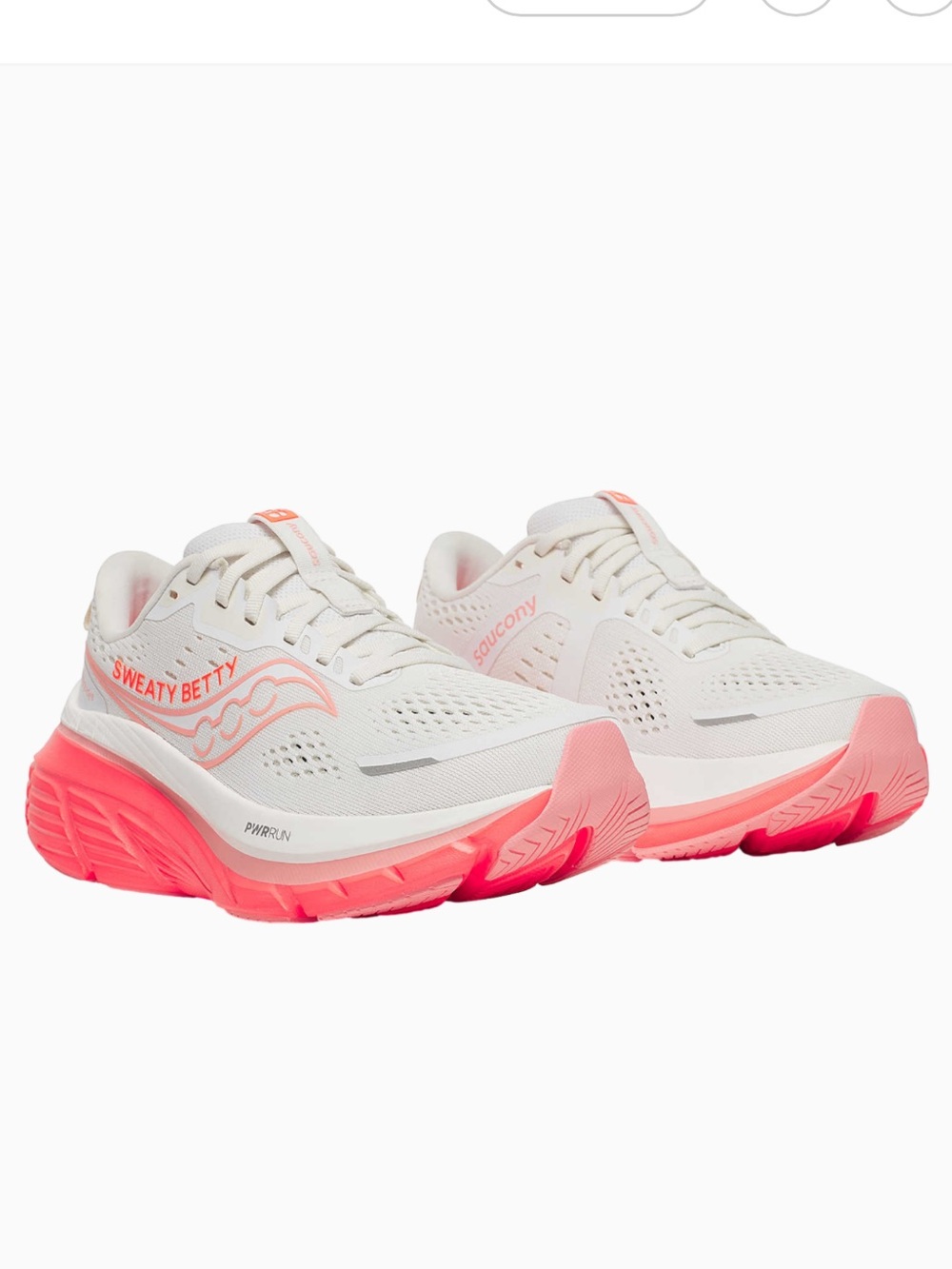 Saucony Guide 18,Woman’s Sweaty Betty White/Pink Athletic Running Shoes, Size 11